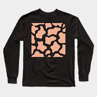 Orange Pastel Cow Print Long Sleeve T-Shirt